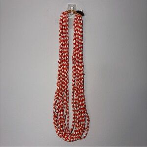 Boutique Orange & White Seed Bead Necklace